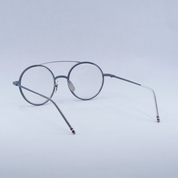 Thom Browne TB108 BGRYSLV50 Eyeglasses Grey/Silver 50mm Round Frame - Picture 5 of 10
